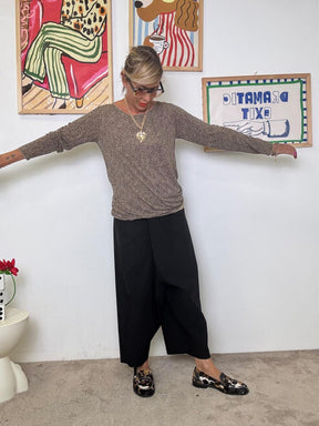 DEJA VU - Pantalone nero donna turca nero A25FL208/ NERO DEJA VU 