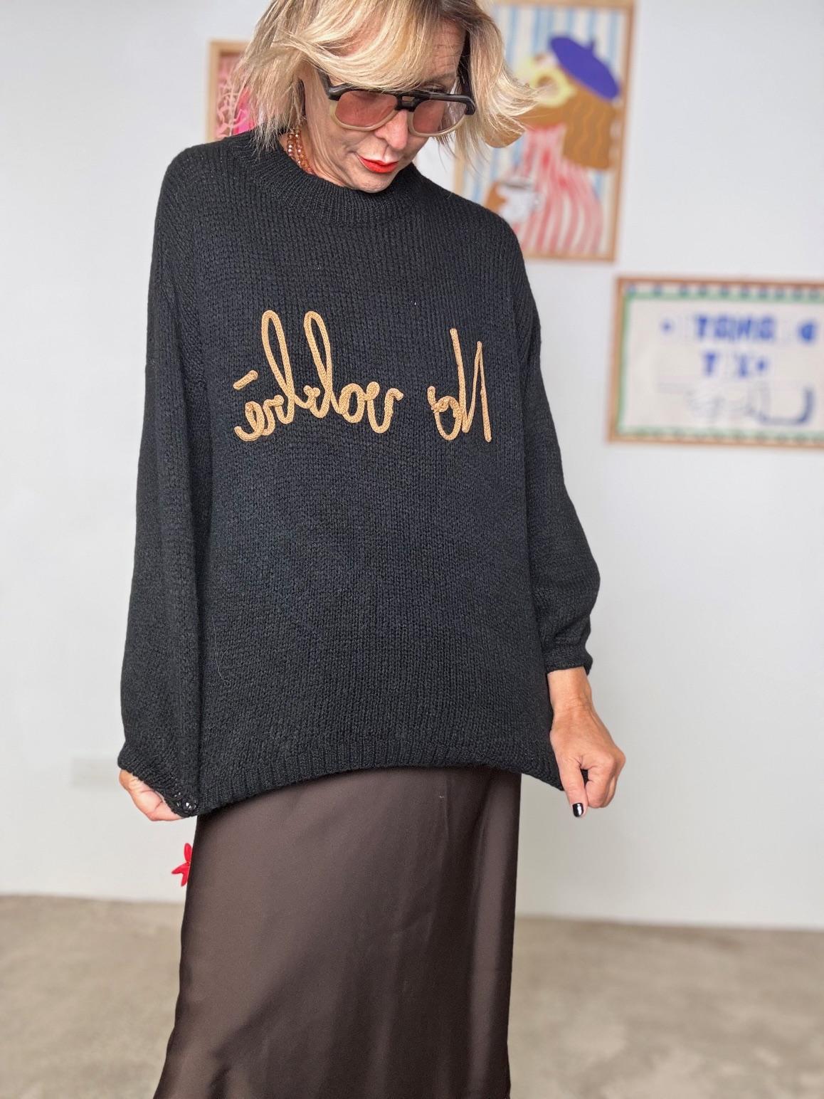 FEMALE - Maglia over No vabbè NERO A2702/ NERO FEMALE 