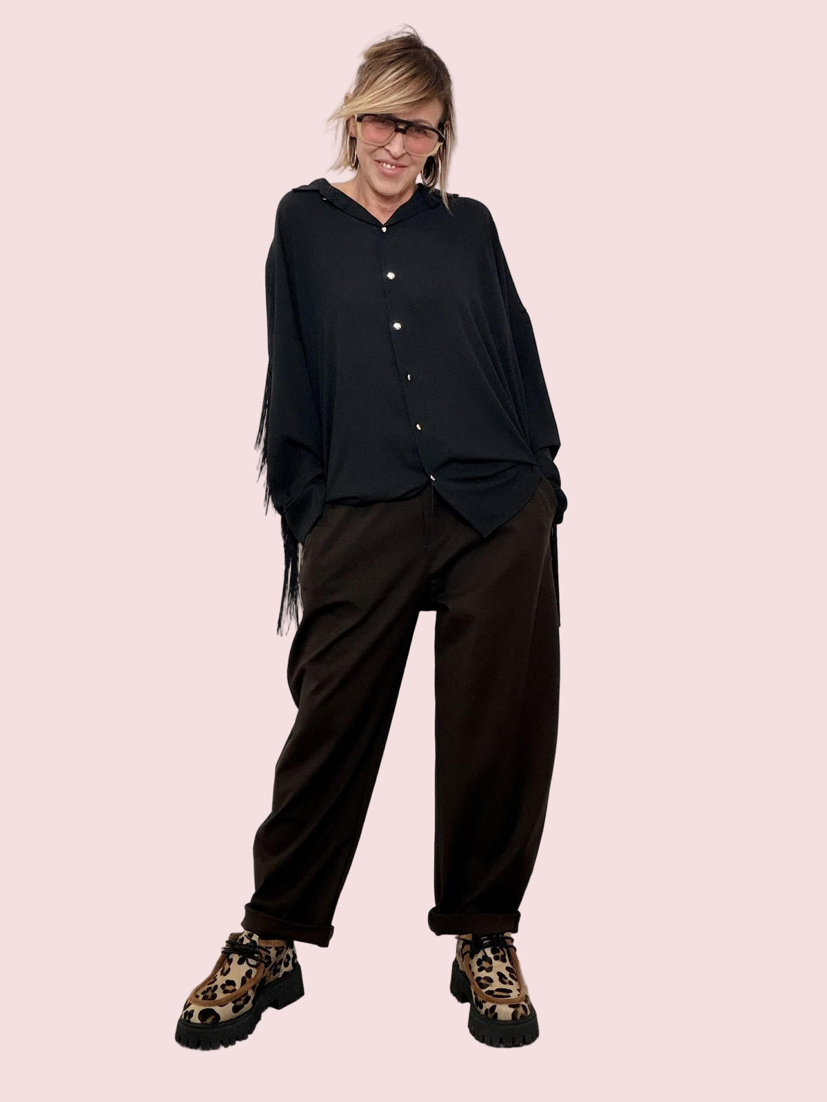 SUSY STAR - Pantalone Soft Cocoon  comodo, moderno e super versatile 59463P/ MORO SUSY STAR 