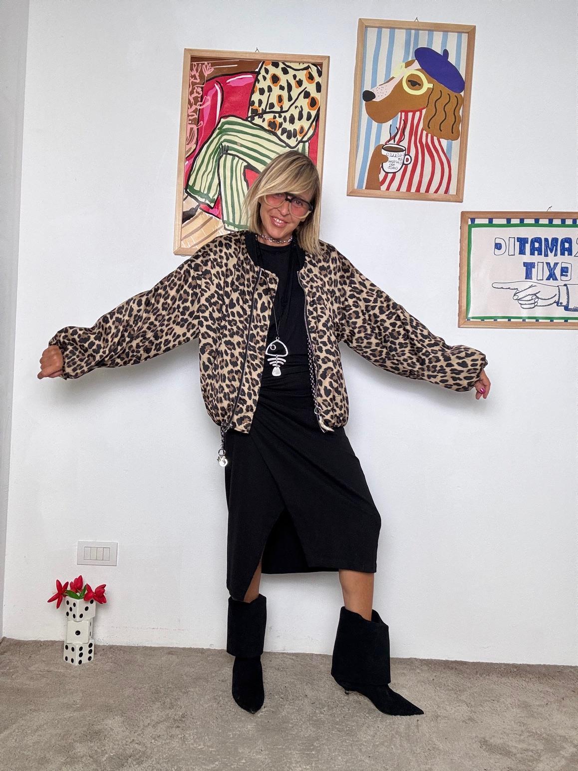 SUSY  MIX - Bomber double face donna  fantasia floreale e animalier 59181/ ANIMALIER SUSY MIX 