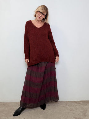 DEJA VU - Magliona over morbida effetto cocoon A25VC403/ VINO FEMALE 