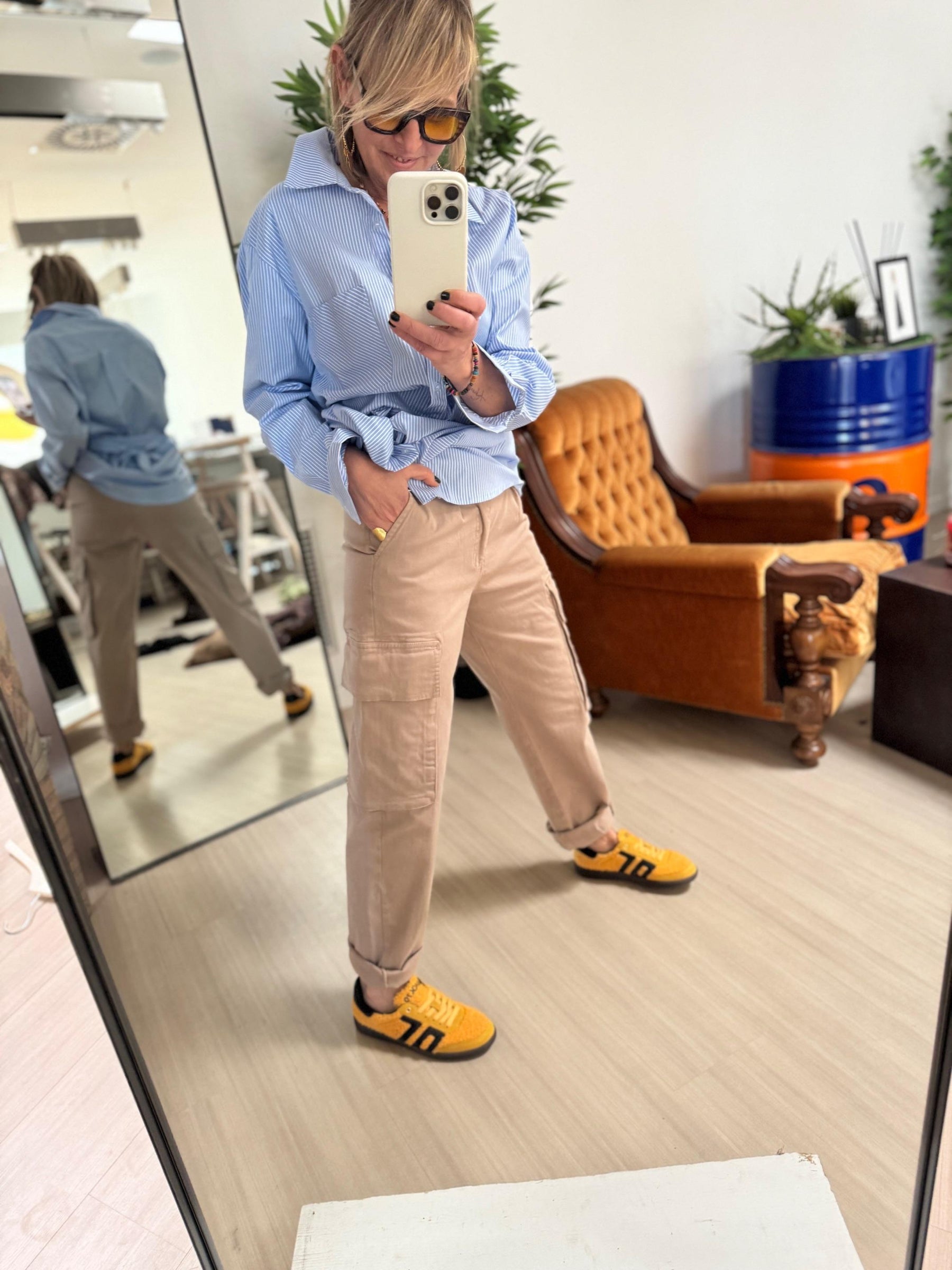 FEMALE - CARGO COTONE DETTAGLIO NASTRO - FANGO PT151316D / FANGO FEMALE 