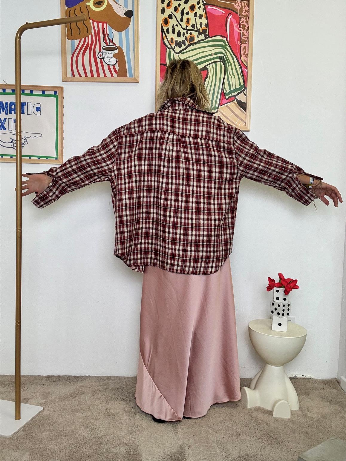 FEMALE - Camicia a quadri con ricami  country chic con un twist rock bordeaux M76052 BORDEAU FEMALE 