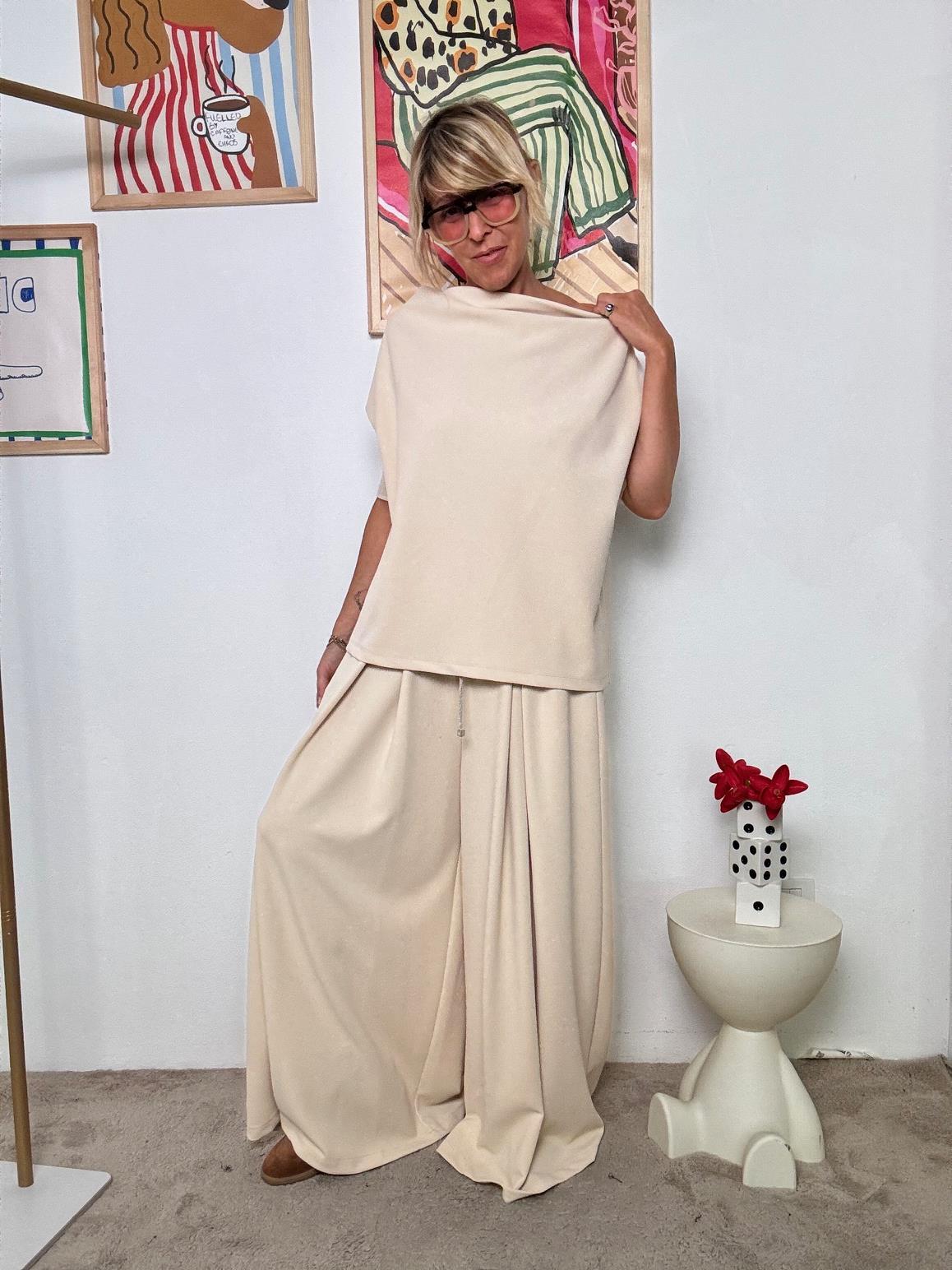 SOUVENIR - Maglia Drappeggiata in Crema Soft S38M0116/ CREMA SOUVENIR 