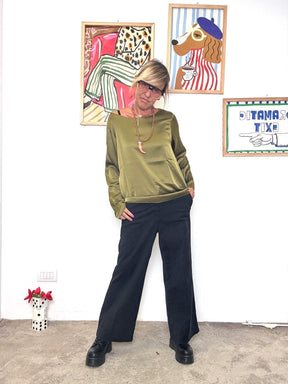 SUSY STAR.- Camicia elasticizzata: eleganza e comfort in un unico capo verde STFA411BU/ VERDE SUSY STAR 