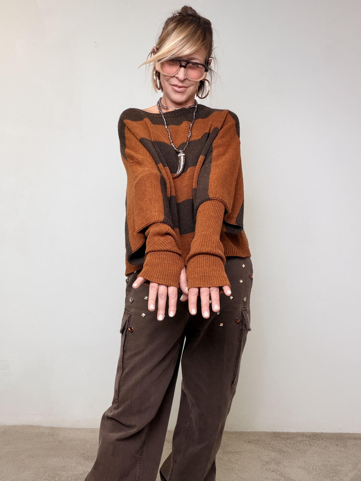 PHILIA LOFT - MAGLIA DOUBLE FUN  CON MANICOTTI COCCIO F01E0884/ COCCIO PHILIA LOFT 