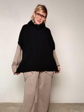 SUSY STAR - GILET MAXI A MAGLIA NERO 3547/ NERO SUSY STAR 