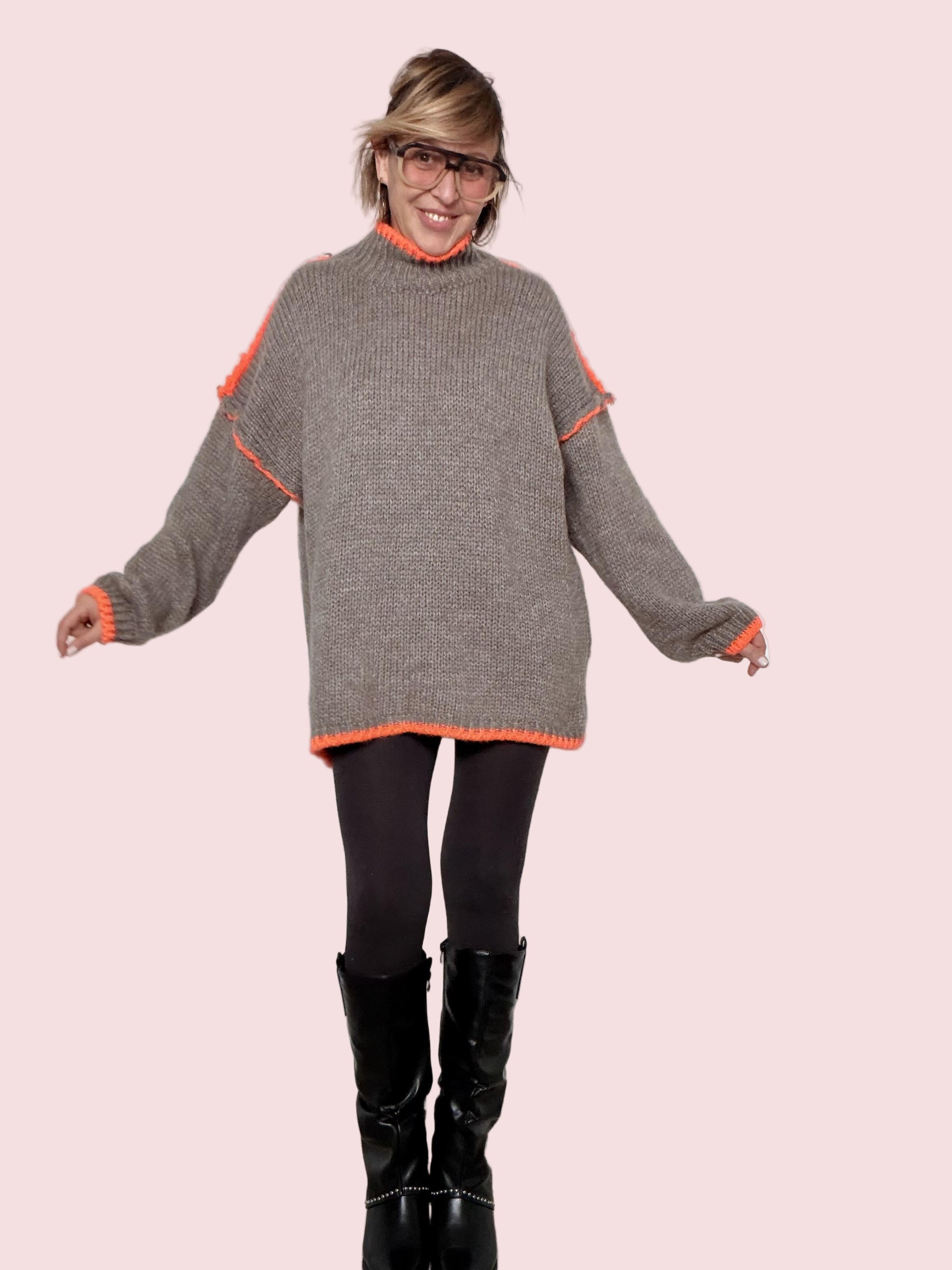 FEMALE - MAGLIA FLUO CHIC 65022/ TAU/ARANCIO FEMALE 