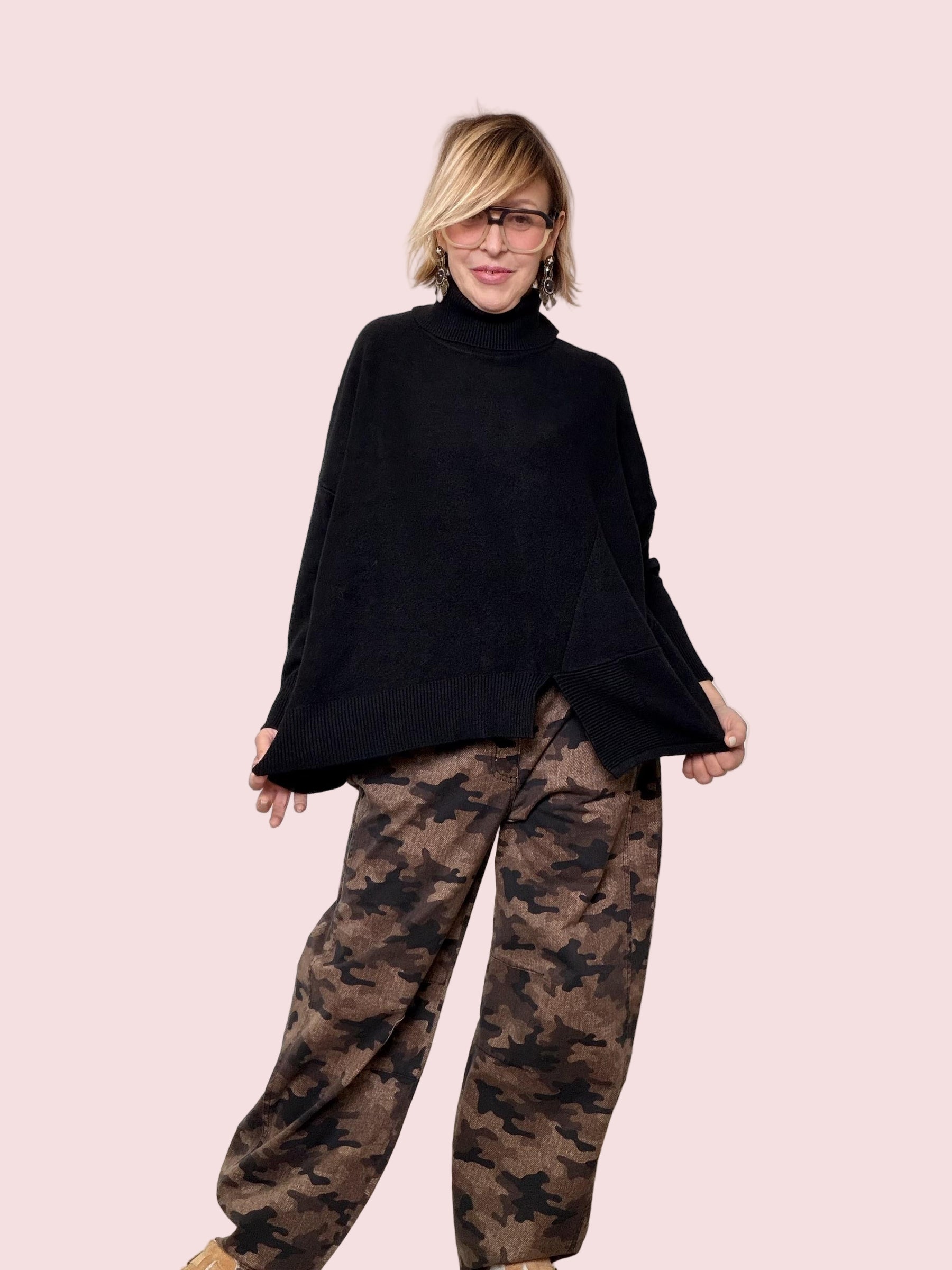 SUSY STAR -MAGLIA DOLCEVITA OVER NERA STX66258/ NERO SUSY STAR 