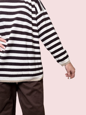 DEJA VU - Maglia Maxi Stripes Soft  la rigata che non ti stanca mai A25SS415/ MORO DEJA VU 