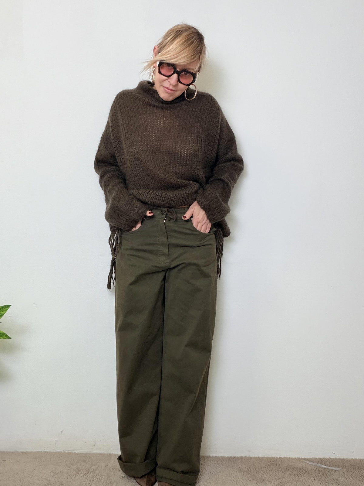 SOUVENIR - Pantalone morbido a gamba larga M38F1162/ VERDE MILITARE SOUVENIR 