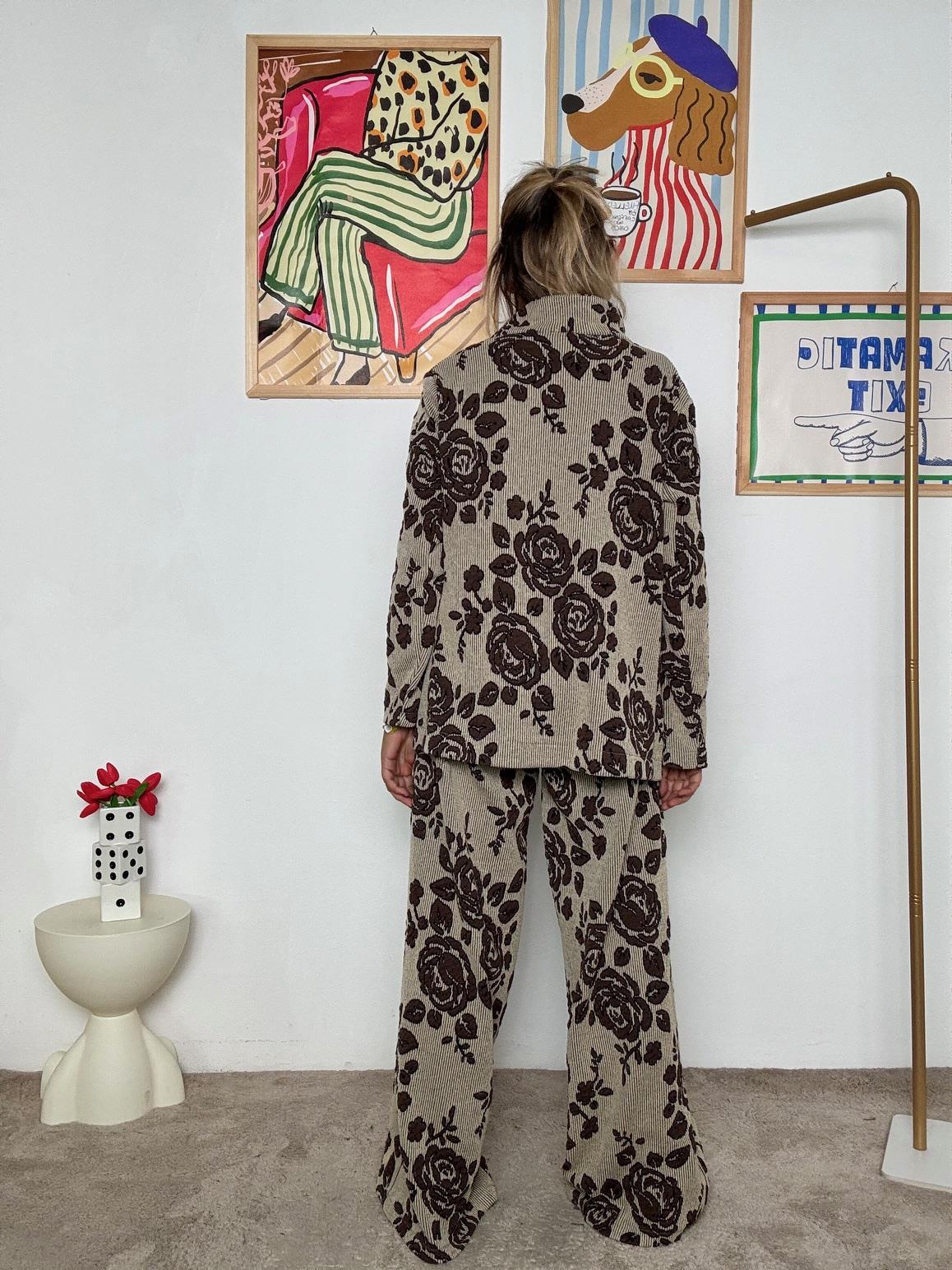 DEJA VU - Giacca punto Milano damascato donna  elegante, originale e super trendy A25LU615/ BEIGE DEJA VU 