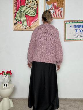 FEMALE - Cardigan Chunky Confetto Ribelle  Rosa Cipria ZM66001/ ROSA ANTICO FEMALE 