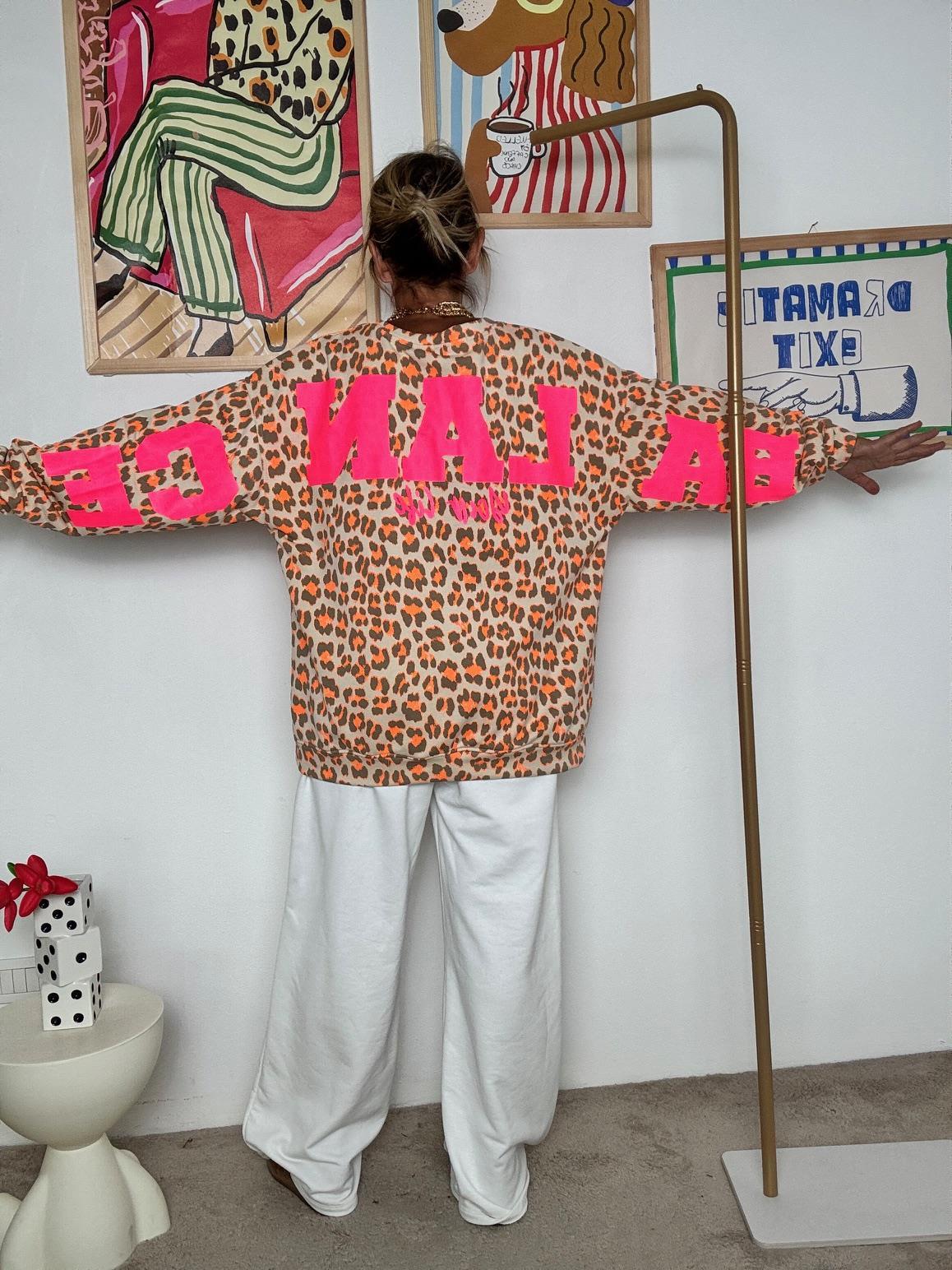 FEMALE - Felpa oversize animalier con stampa posteriore ARANCIO R7612-BALANCE/ MACULATO ARANCIO FEMALE 