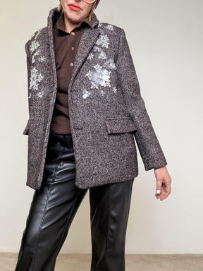 HAVE ONE - Cappotto Bloom Couture  Eleganza che non passa inosservata KMA-P066/ SPINATO MARRONE HAVE ONE 