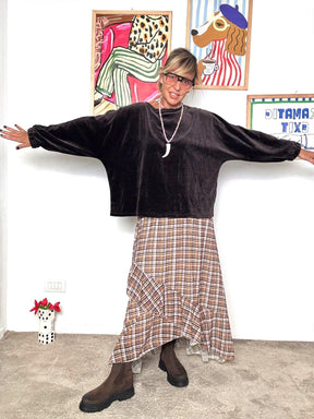 FEMALE - Maglia in Ciniglia Soft Glam choco M54659/ CHOCO FEMALE 