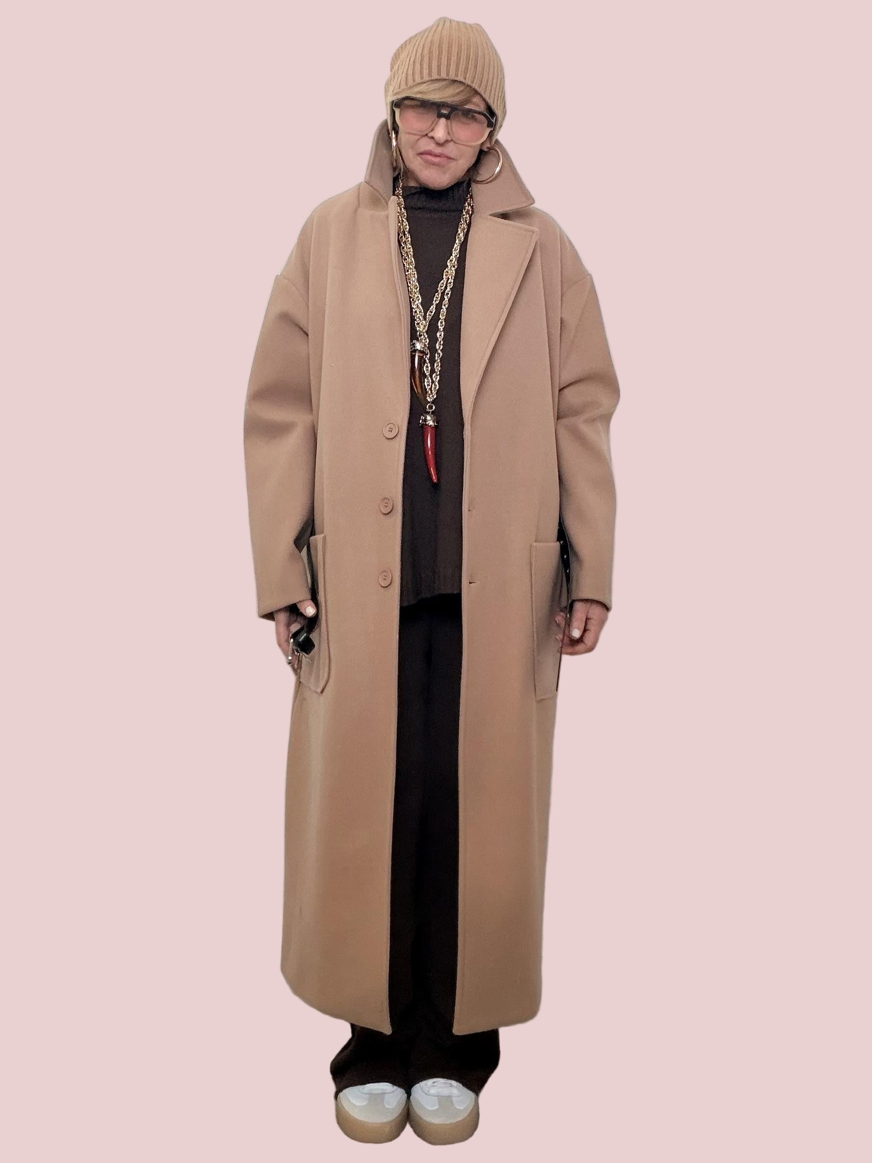 DEJA VU- Cappotto Lungo Soft  Linee pulite, stile senza sforzo A25SG608/ BEIGE DEJA VU 