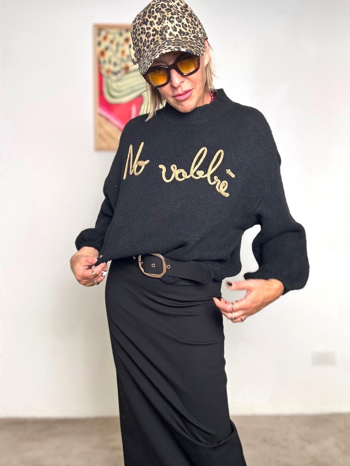 FEMALE - Maglia over No vabbè NERO A2702/ NERO FEMALE 