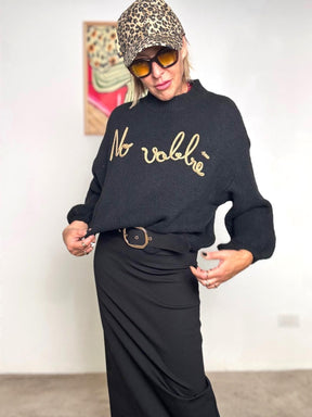 FEMALE - Maglia over No vabbè NERO A2702/ NERO FEMALE 