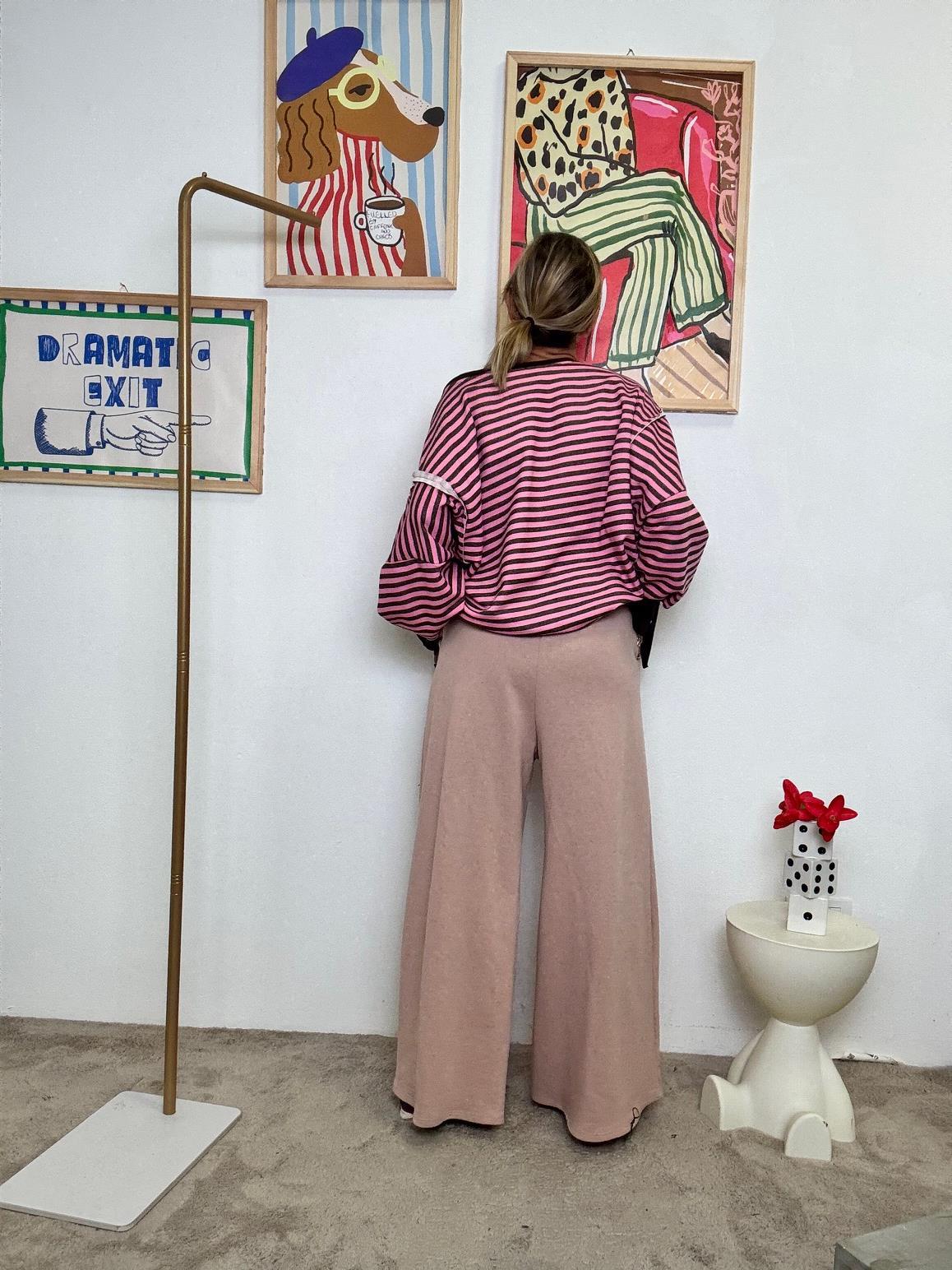 FEMALE - Pantalone donna ampio in felpa  Il cocoon urbano che aspettavi A2419-F4/ ROSA ANTICO FEMALE 