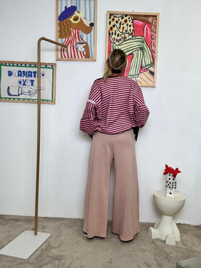 FEMALE - Pantalone donna ampio in felpa  Il cocoon urbano che aspettavi A2419-F4/ ROSA ANTICO FEMALE 