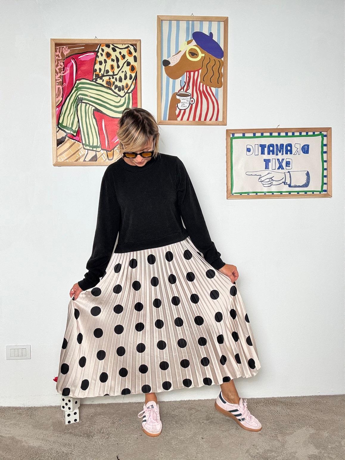 FEMALE - ABITO DOTTY  LALLEGRIA È UN CERCHIO PERFETTO H3688/ NERO FEMALE 