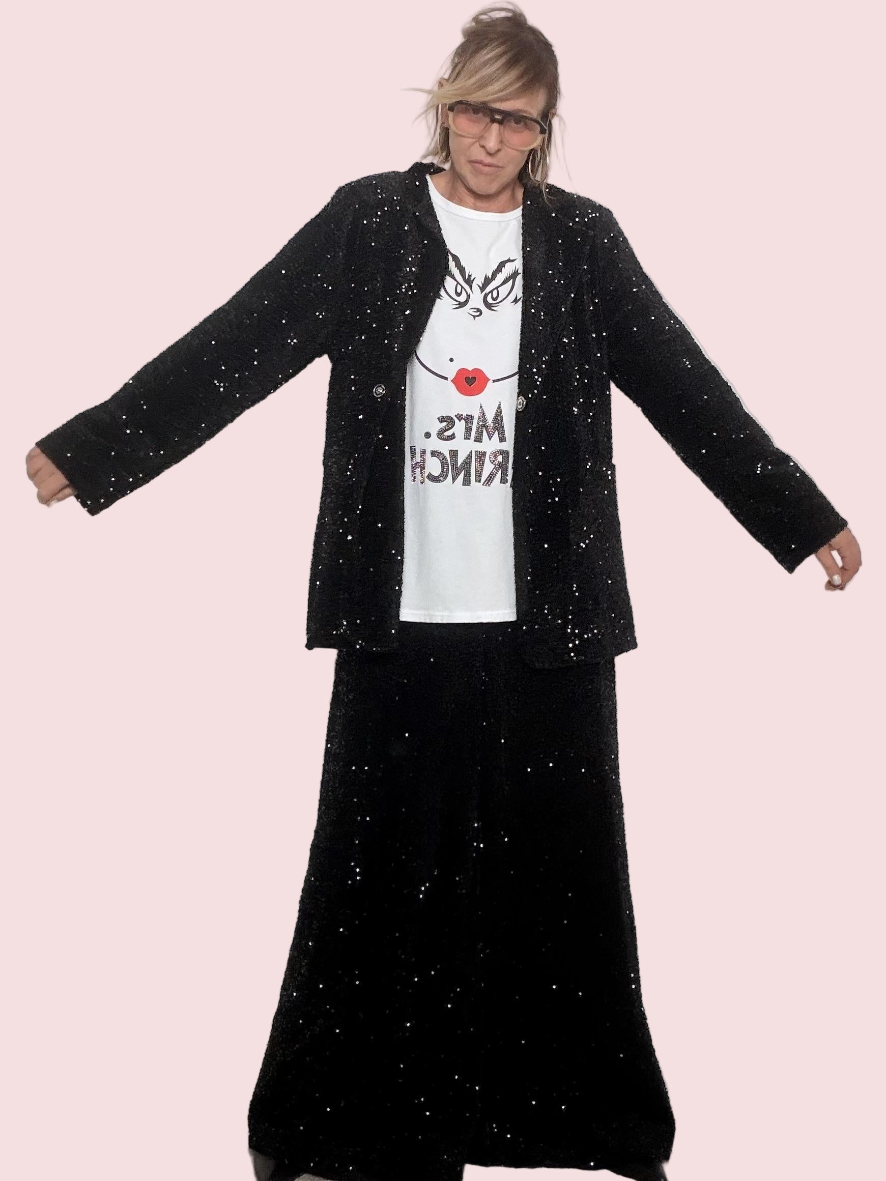 SUSY STAR - Giacca Stardust Soft  brillante, soffice e irresistibile STS7313/ NERO SUSY STAR 