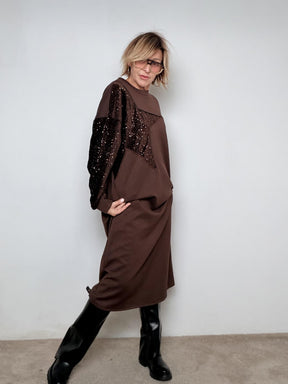 FEMALE - Abito Stella Superstar  comfort che brilla MORO L3M369/ MORO FEMALE 