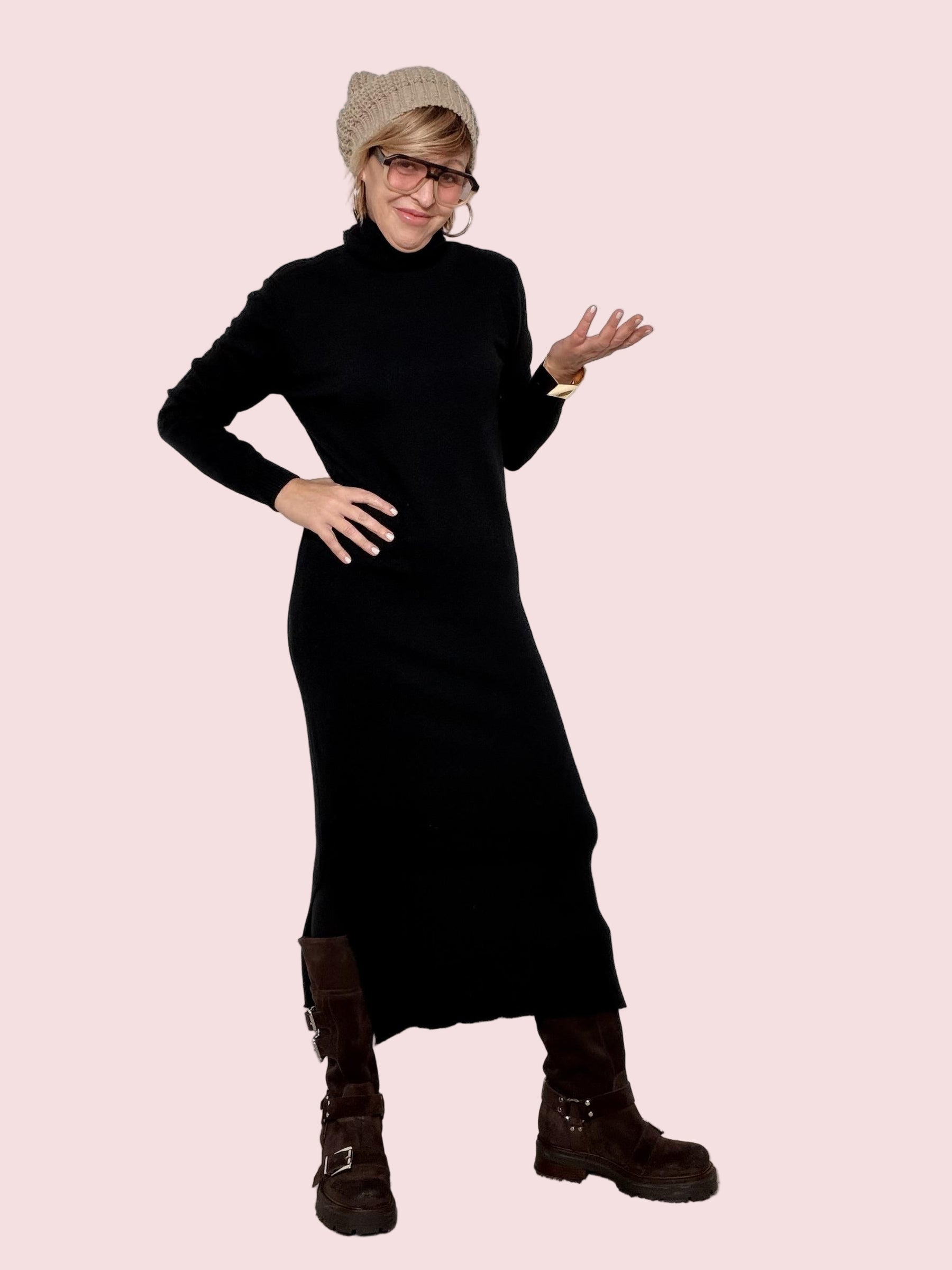 FEMALE - ABITO MAGLIA LUNGO NERO 9064/ NERO FEMALE 