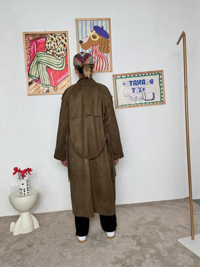 FEMALE - Trench lungo con cintura  licona senza tempo rivisitata in chiave urban-chic VH078/ VERDE FEMALE 