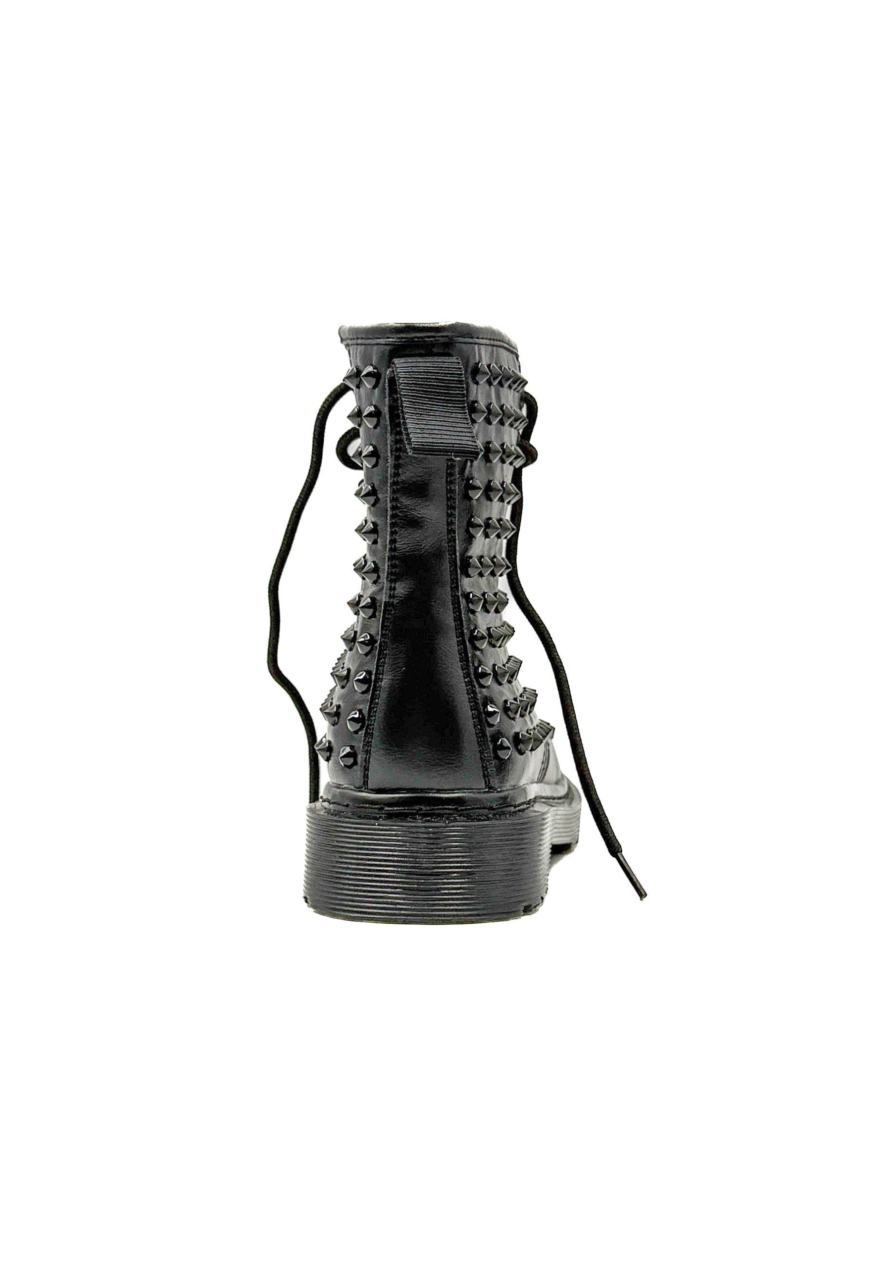 FEMALE - Anfibio nero con borchie  grintoso e super di tendenza MT1-1/ NERO FEMALE 