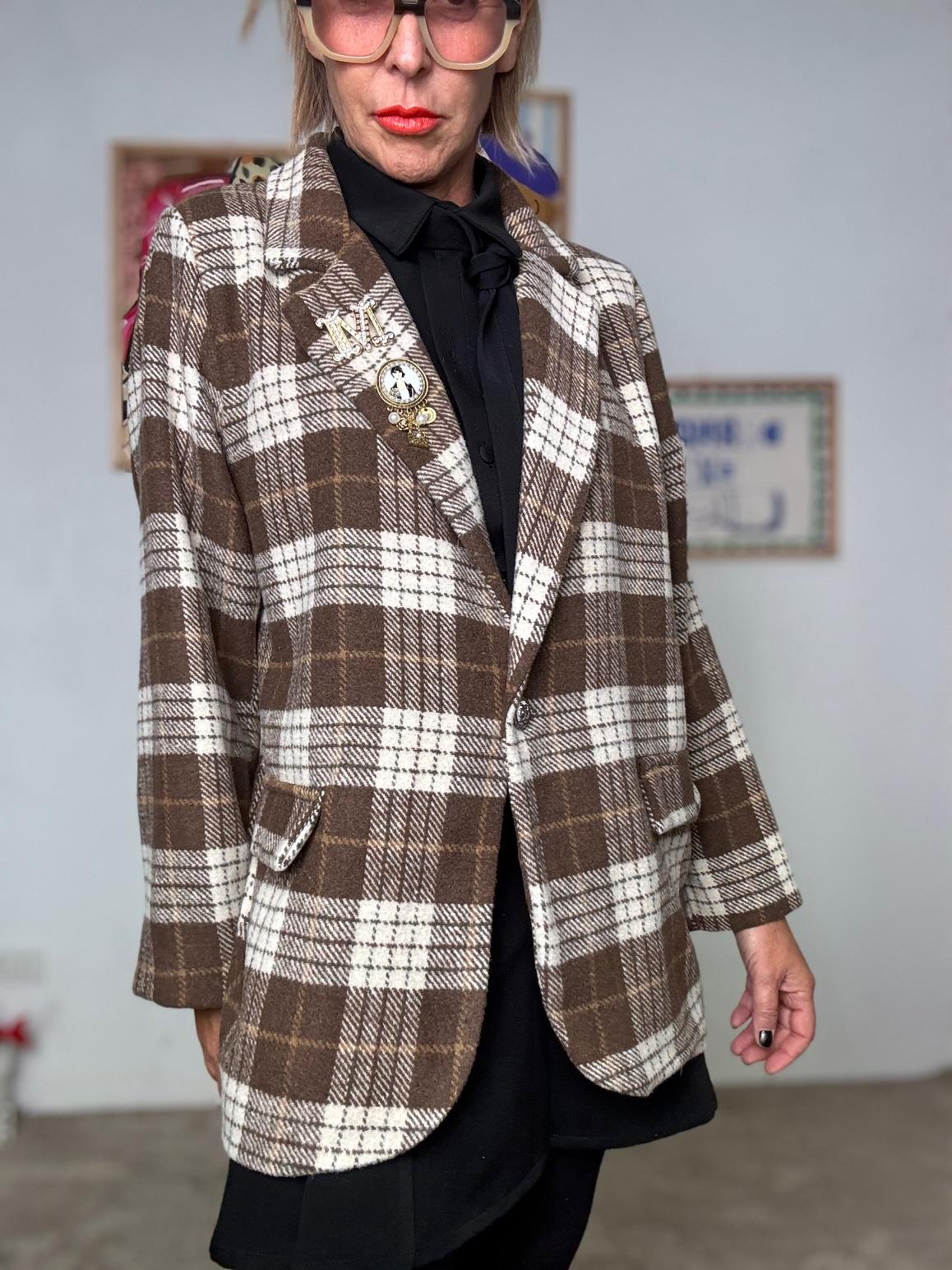 FEMALE - Giacca over a quadri moro A7006-H9/ CHECK MORO FEMALE 