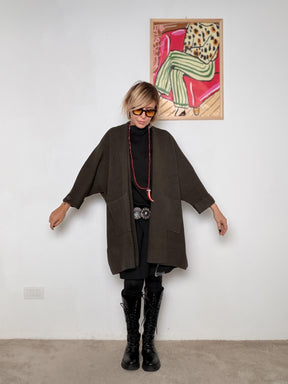 DEJA VU - Cardigan Oversize NEVE A25IL602/ VERDE DEJA VU 