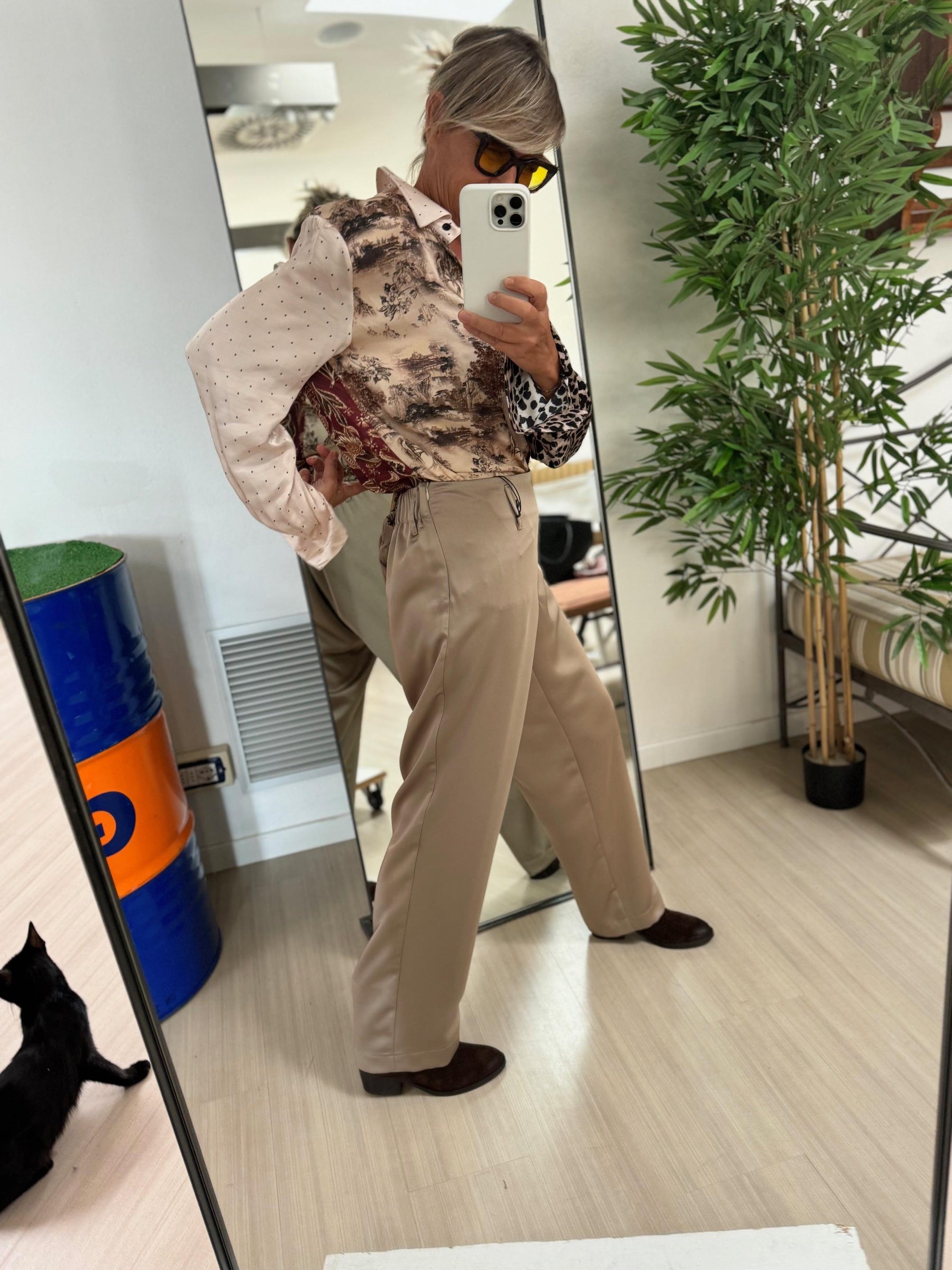 SUSY STAR - PANTALONE RASO VITA ALTA - PLATINO STSUSY853/ PLATINO SUSY STAR 