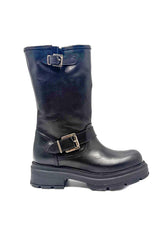 DIVINE FOLLIE - STIVALE ANFIBIO CON FIBBIE 01/ NERO DIVINE FOLLIE 