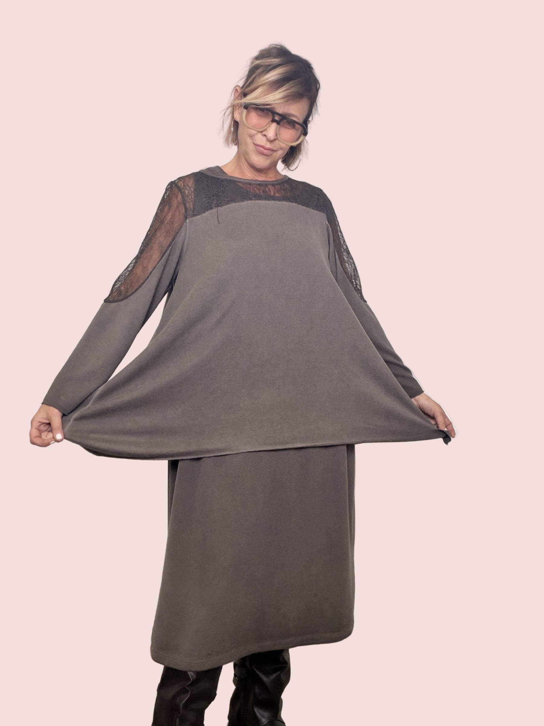 DEJA VU - Maglia Soft Lace Mood A25RH408/ MORO DEJA VU 