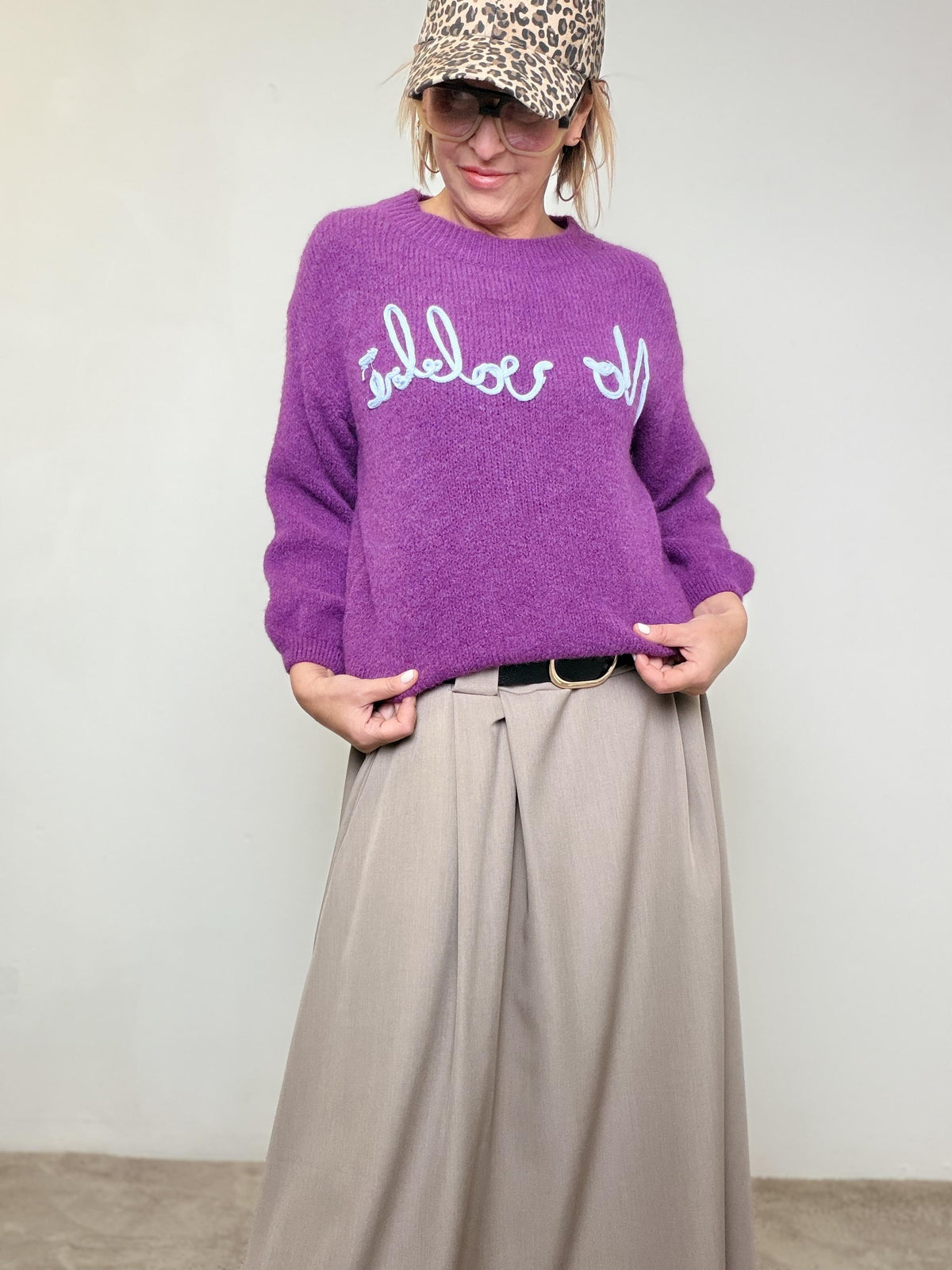 MAGLIA NO VABBE'  Ironica, morbida, irresistibile A2702/ VIOLA FEMALE 