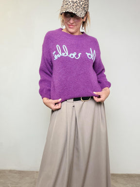 MAGLIA NO VABBE'  Ironica, morbida, irresistibile A2702/ VIOLA FEMALE 