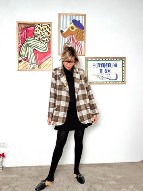 FEMALE - Giacca over a quadri moro A7006-H9/ CHECK MORO FEMALE 