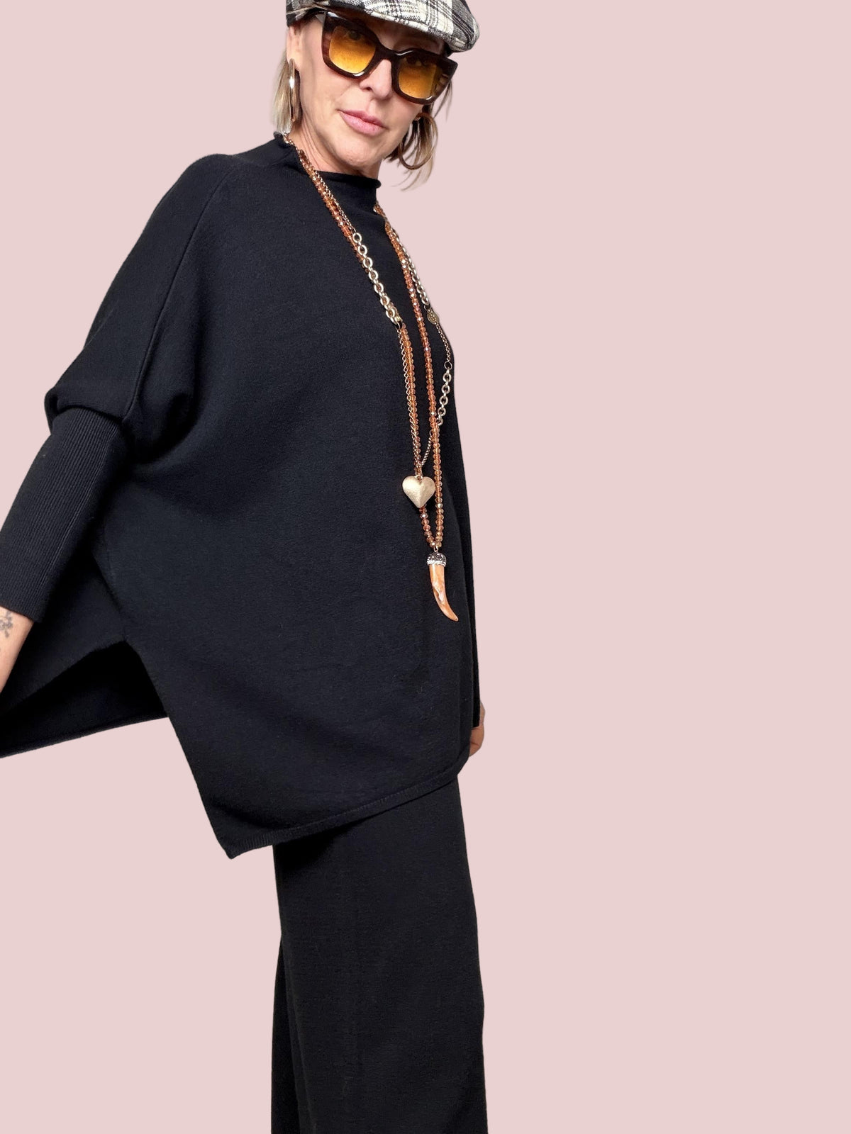 SOUVENIR - MAGLIA OVERSOFT NERO V38A1000/ NERO SOUVENIR 