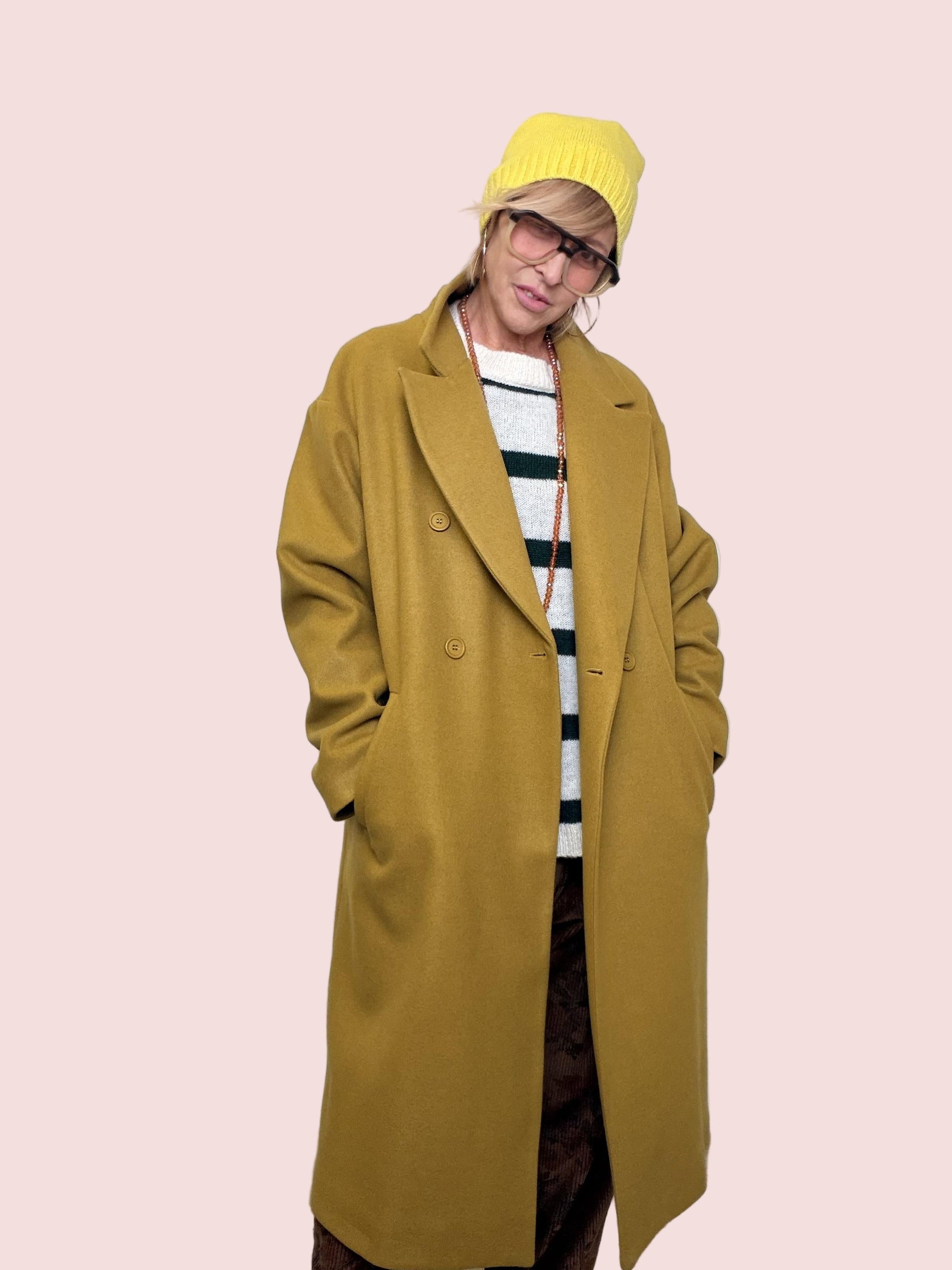 DEJA VU - Cappotto Chic Senza Sforzo A25SG607/ LIME DEJA VU 