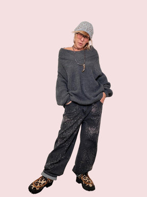 SUSY STAR - MAGLIA SOFT COLLAR GRIGIO 354704/ GRIGIO SUSY STAR 