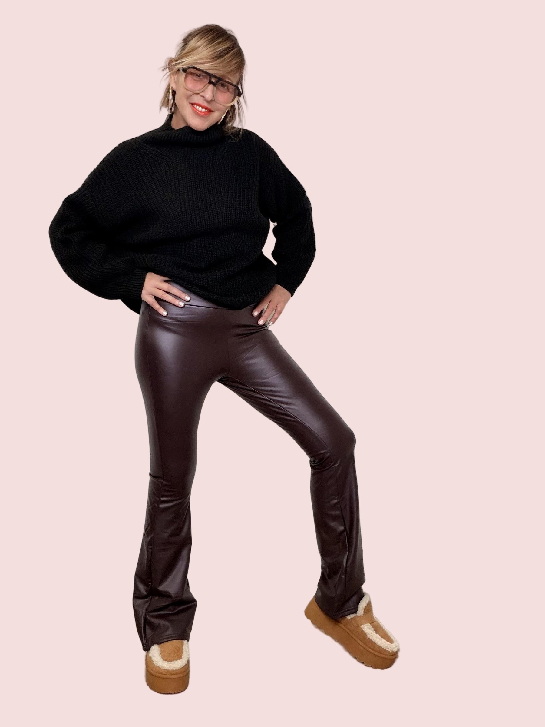 FEMALE - LEGGINGS EFFETTO WOW VINO ZP180005/ VINO FEMALE 