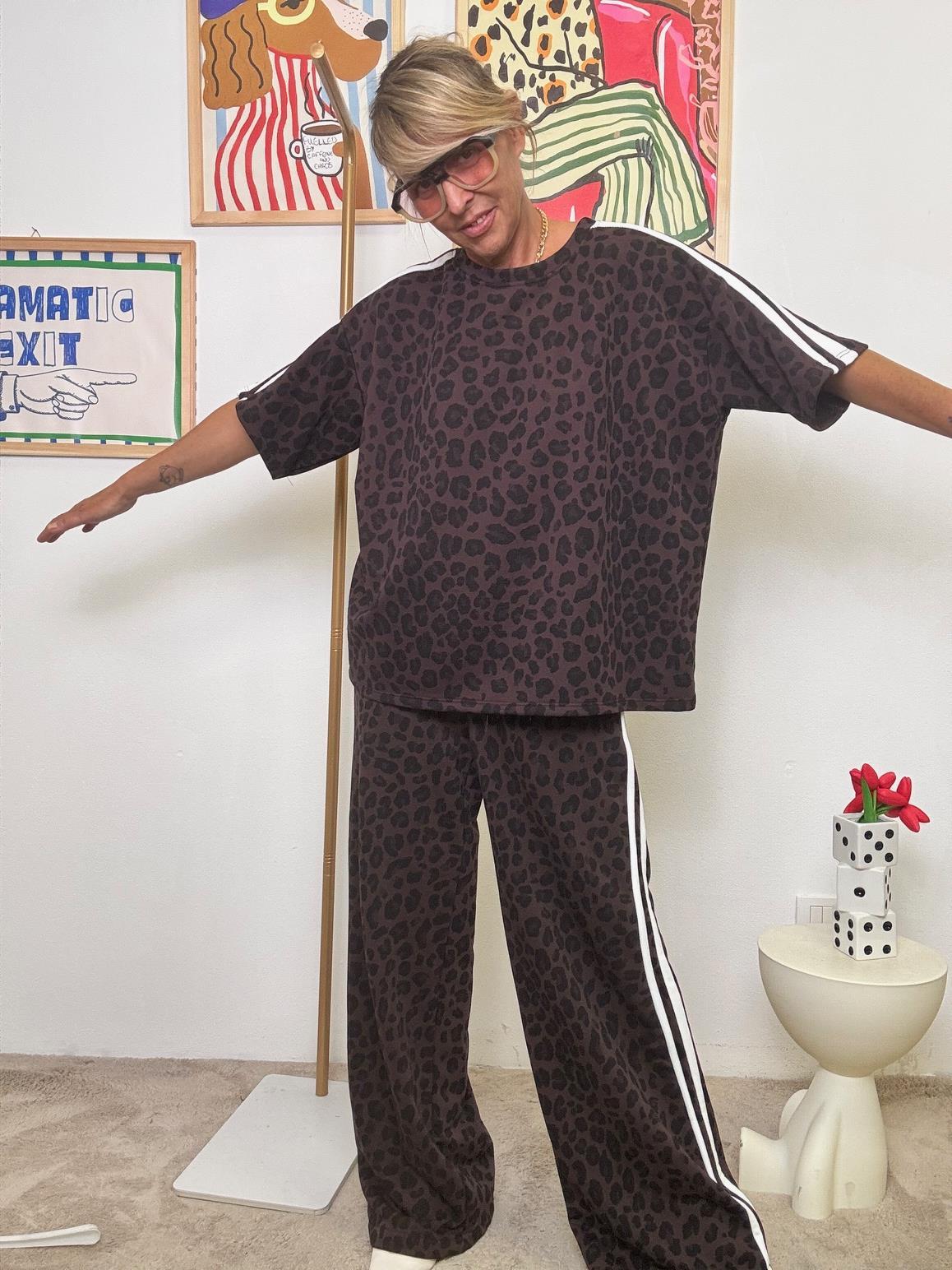 FEMALE - Felpa Lazy Leopard  Animalier rilassato, con sprint da passerella H1374/ MACU MORO FEMALE 