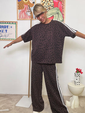 FEMALE - Felpa Lazy Leopard  Animalier rilassato, con sprint da passerella H1374/ MACU MORO FEMALE 