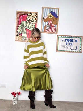 FEMALE - GONNA   LUMINOSA, FLUIDA E CON TANTO CARATTERE LIME H1166-R3FW25/ LIME FEMALE 