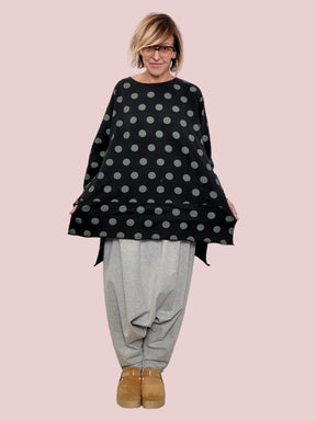 FEMALE - FELPA MAXI POIS OVER ST50121 / NERO SUSY STAR 