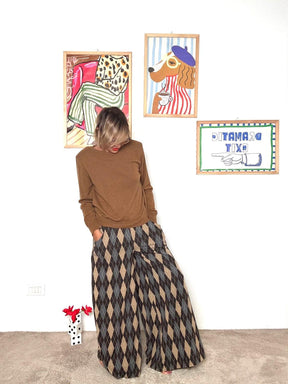 SOUVENIR - Pantalone Argyle Dream M36F1504/ ANTRACITE SOUVENIR 