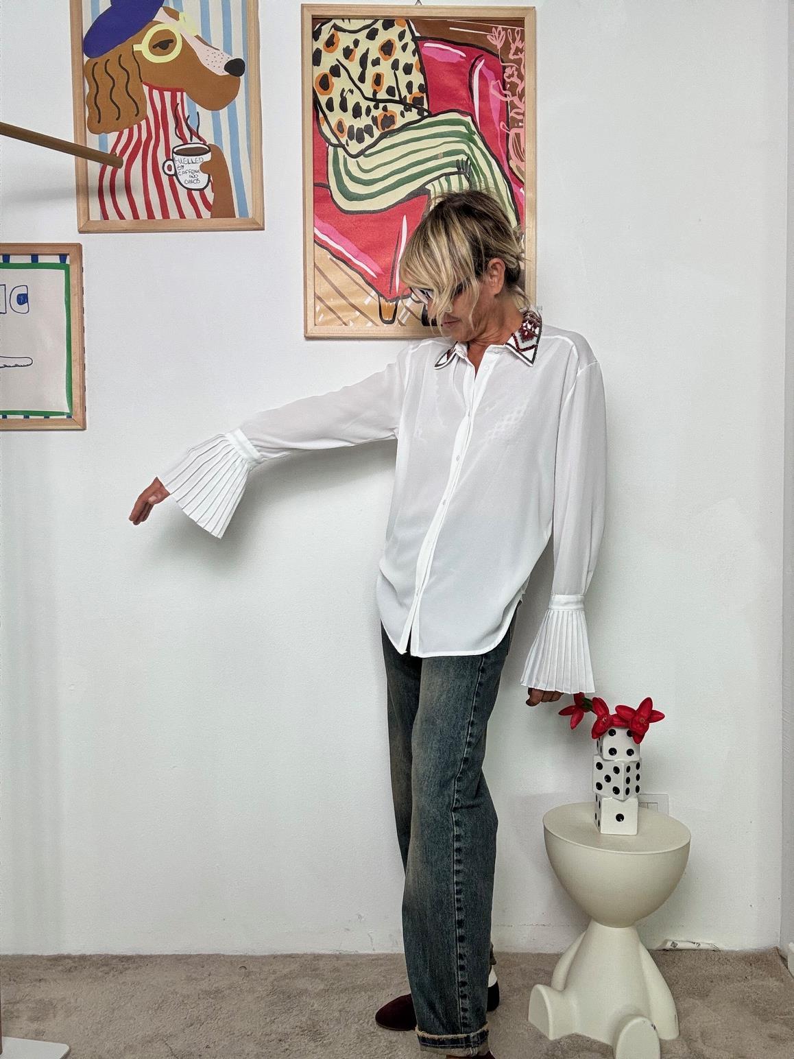 SOUVENIR - Camicia Drama Queen  Dettagli che fanno scena T38R0153/ PANNA SOUVENIR 