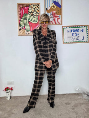 FEMALE - Giacca a quadri dal taglio maschile chic A25FL607/ SCOZZESE DEJA VU 